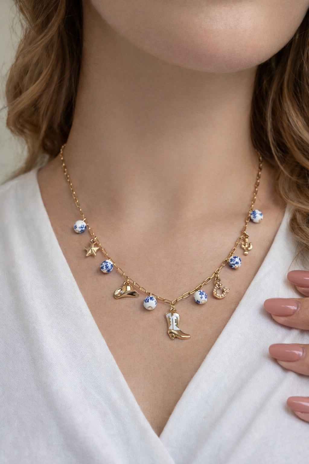 Dangling Cowgirl Charm Necklace