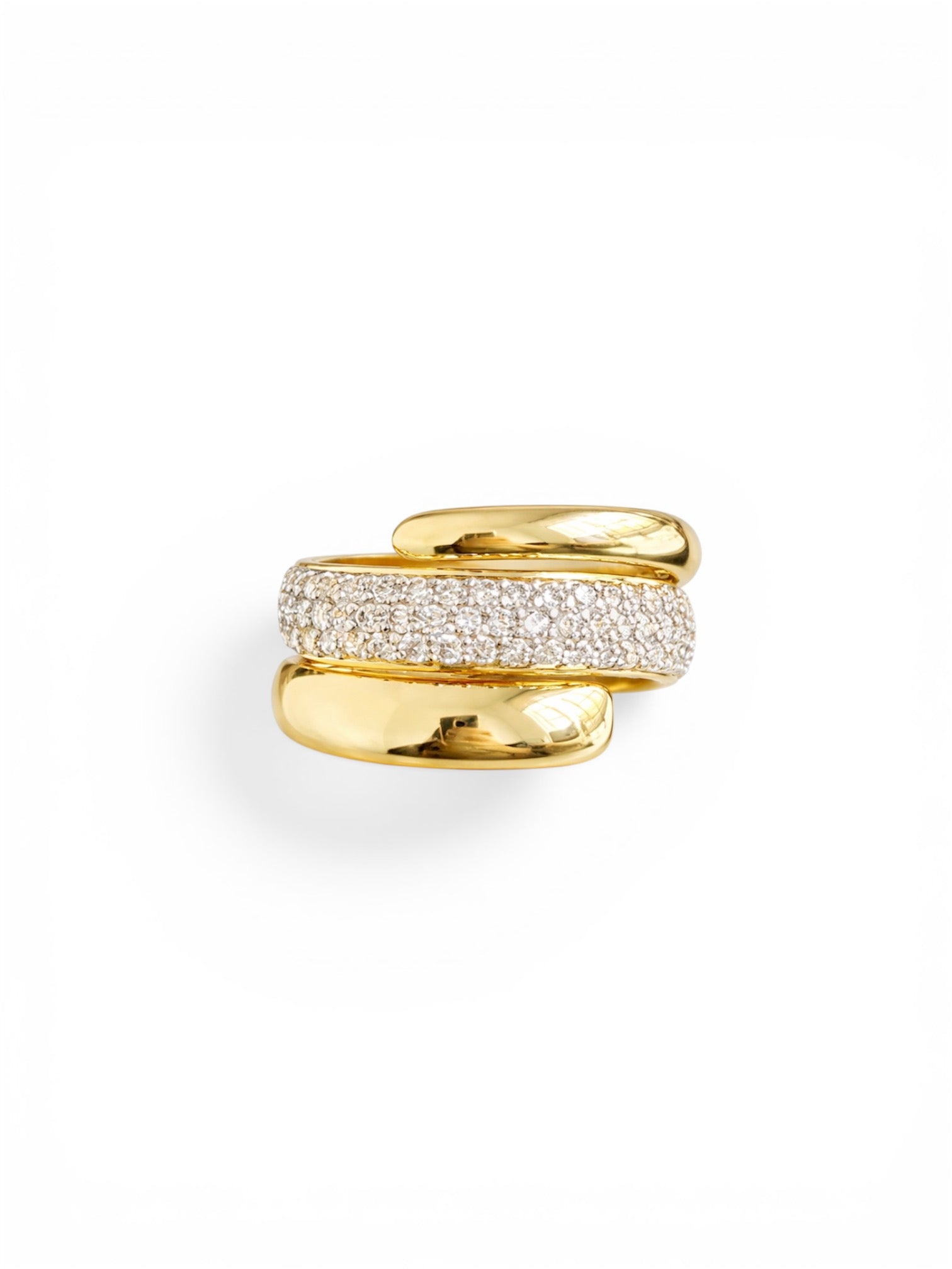 Golden Coil Pave Ring