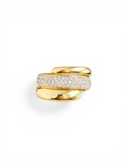 Golden Coil Pave Ring
