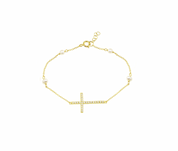 PULSERA CROSS AND PEARLS