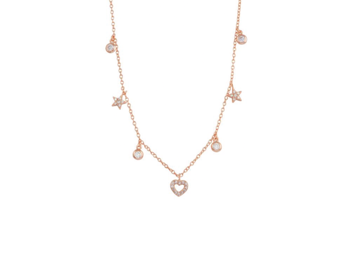 Choker Multi Charms Rose Gold