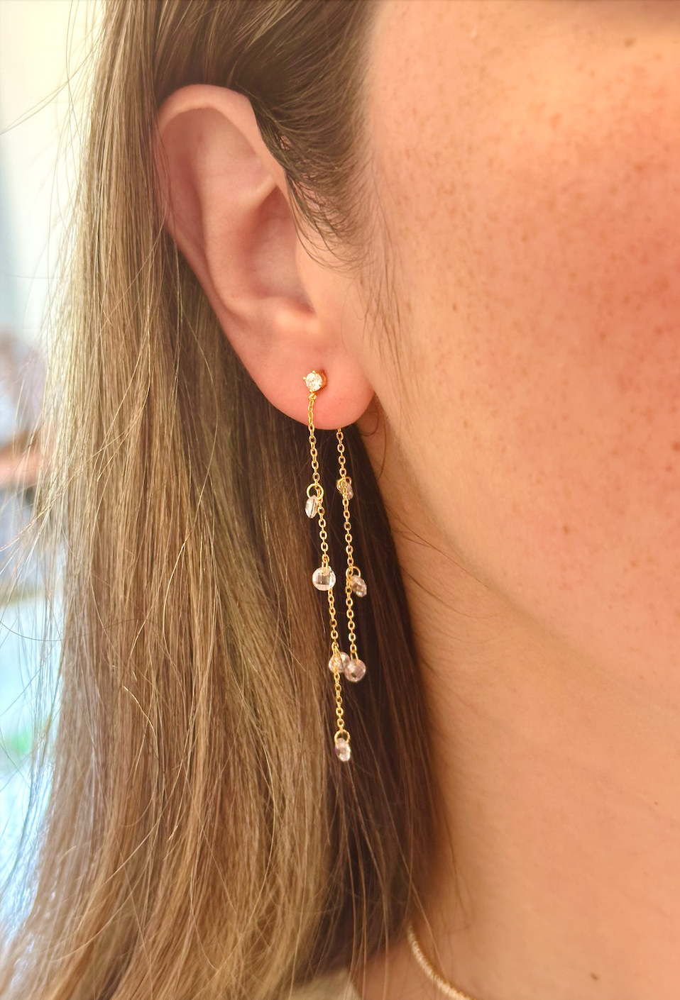 Aretes Golden Raindrops