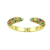 Pave Rainbow Claw Ring