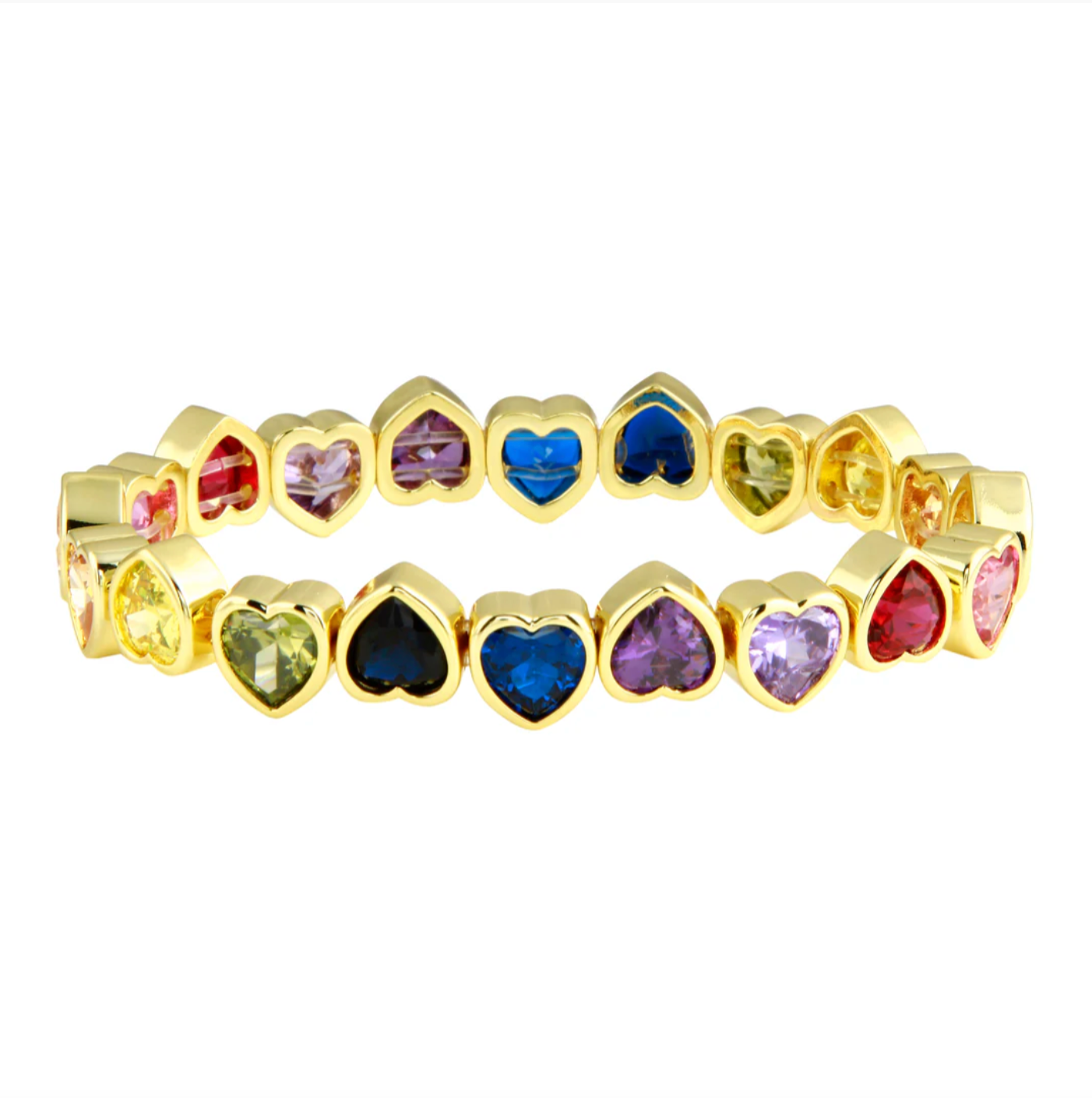 Strechy Bezel Heart Bracelet XL