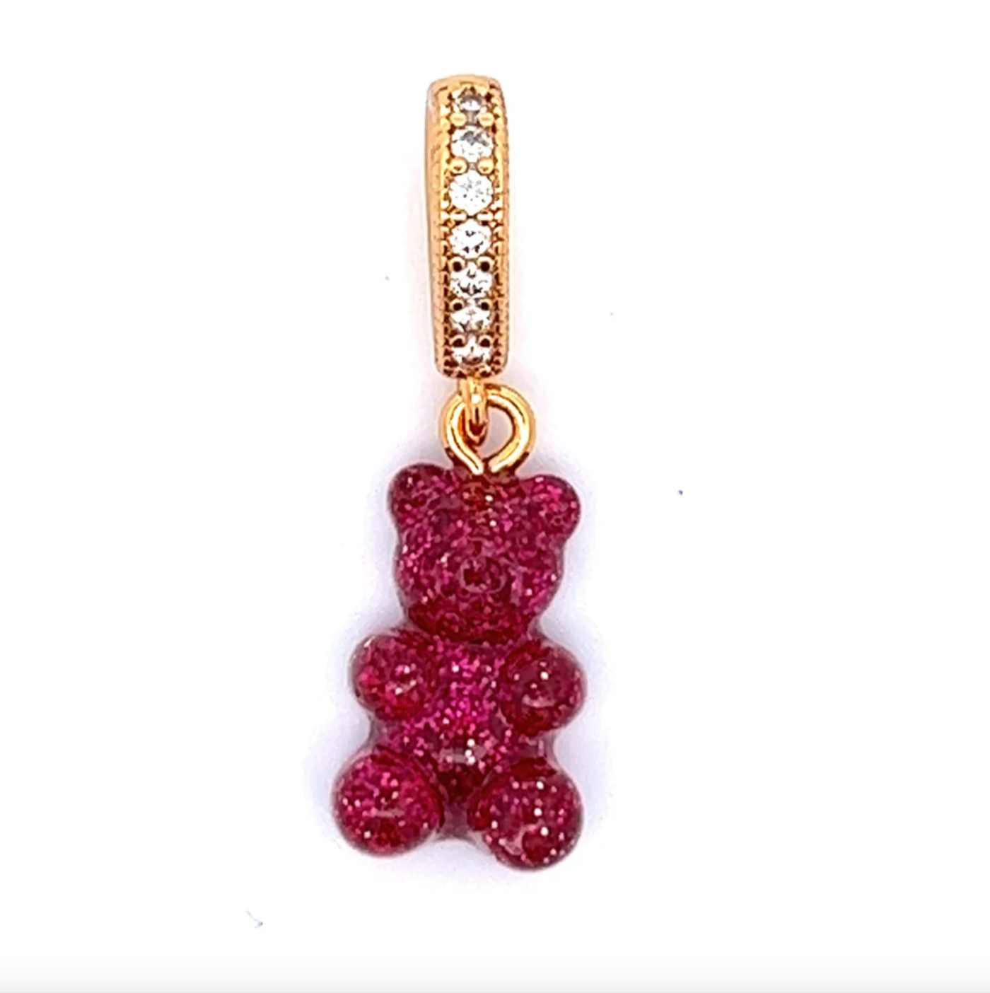 Gummy Bear Charm Glittery Purple