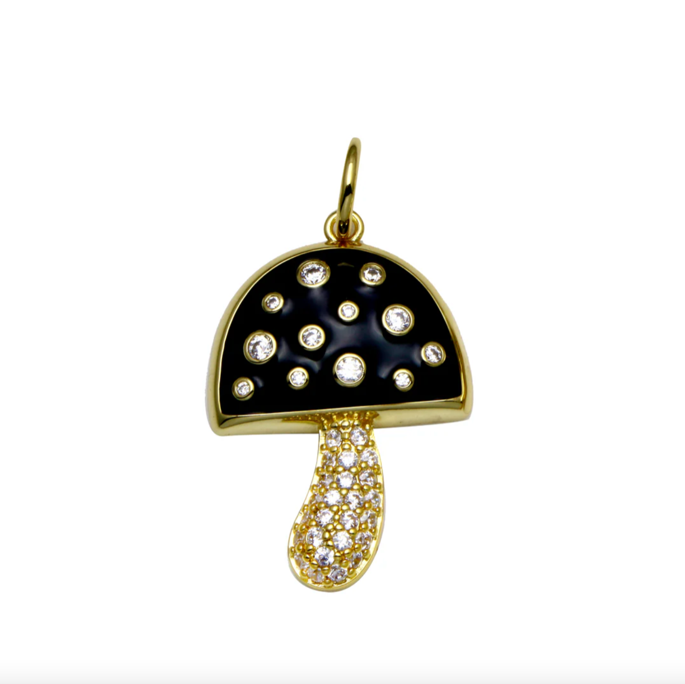 Enamel & Pave Mushroom Charm