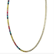 Half Rainbow Tennis Necklace