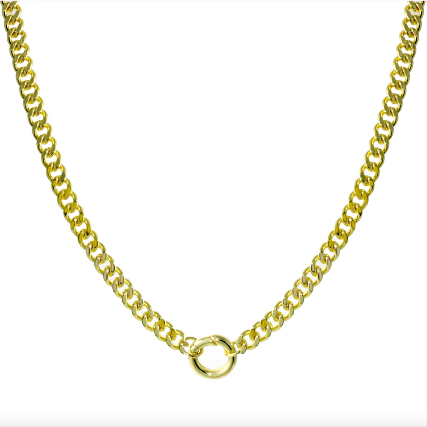 Push Clasp Cuban Chain Necklace