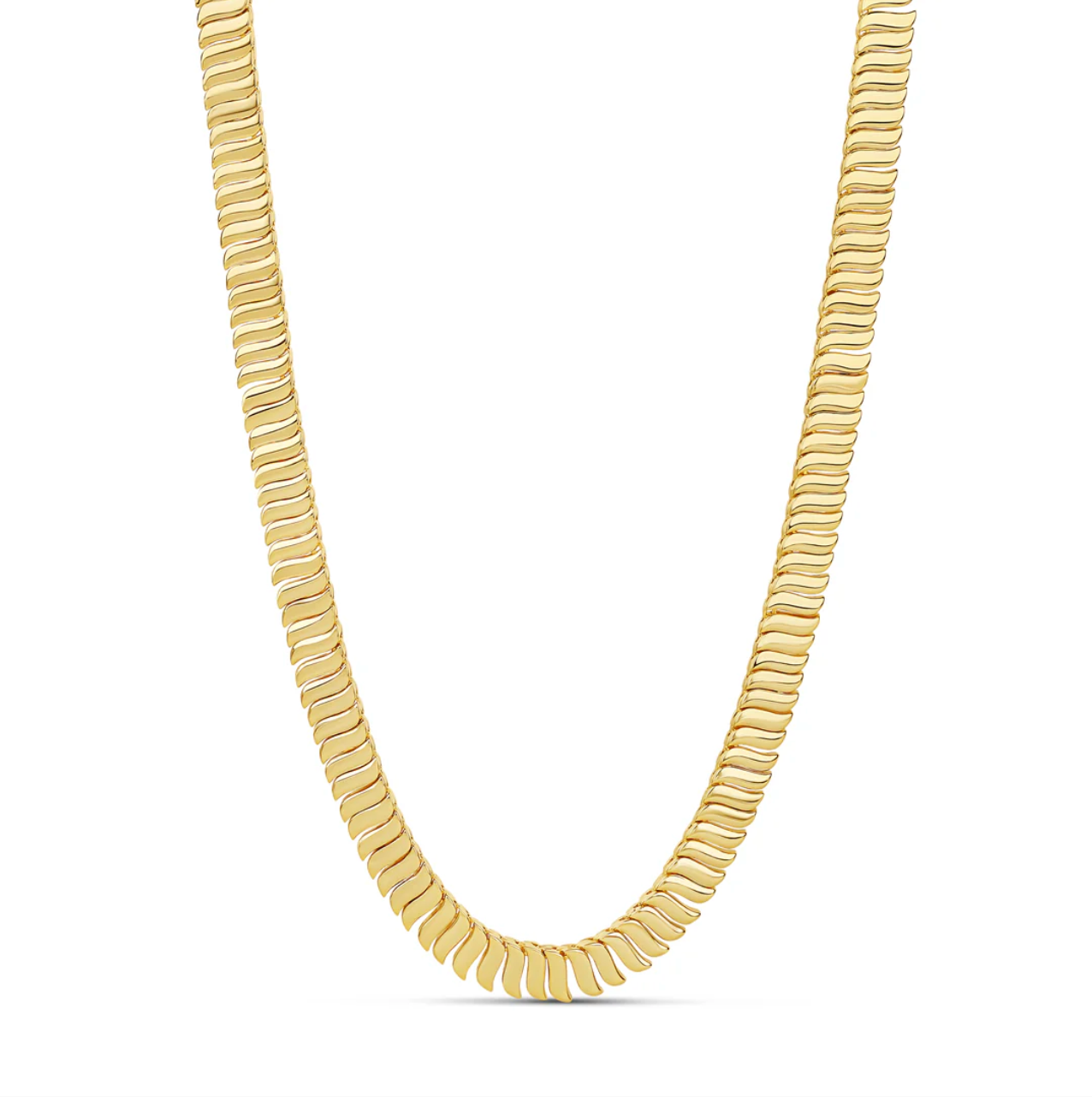Golden Wave Tennis Necklace