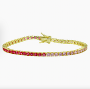 Half Pink & Fuchsia Tennis Bracelet