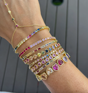 Half Pink & Fuchsia Tennis Bracelet