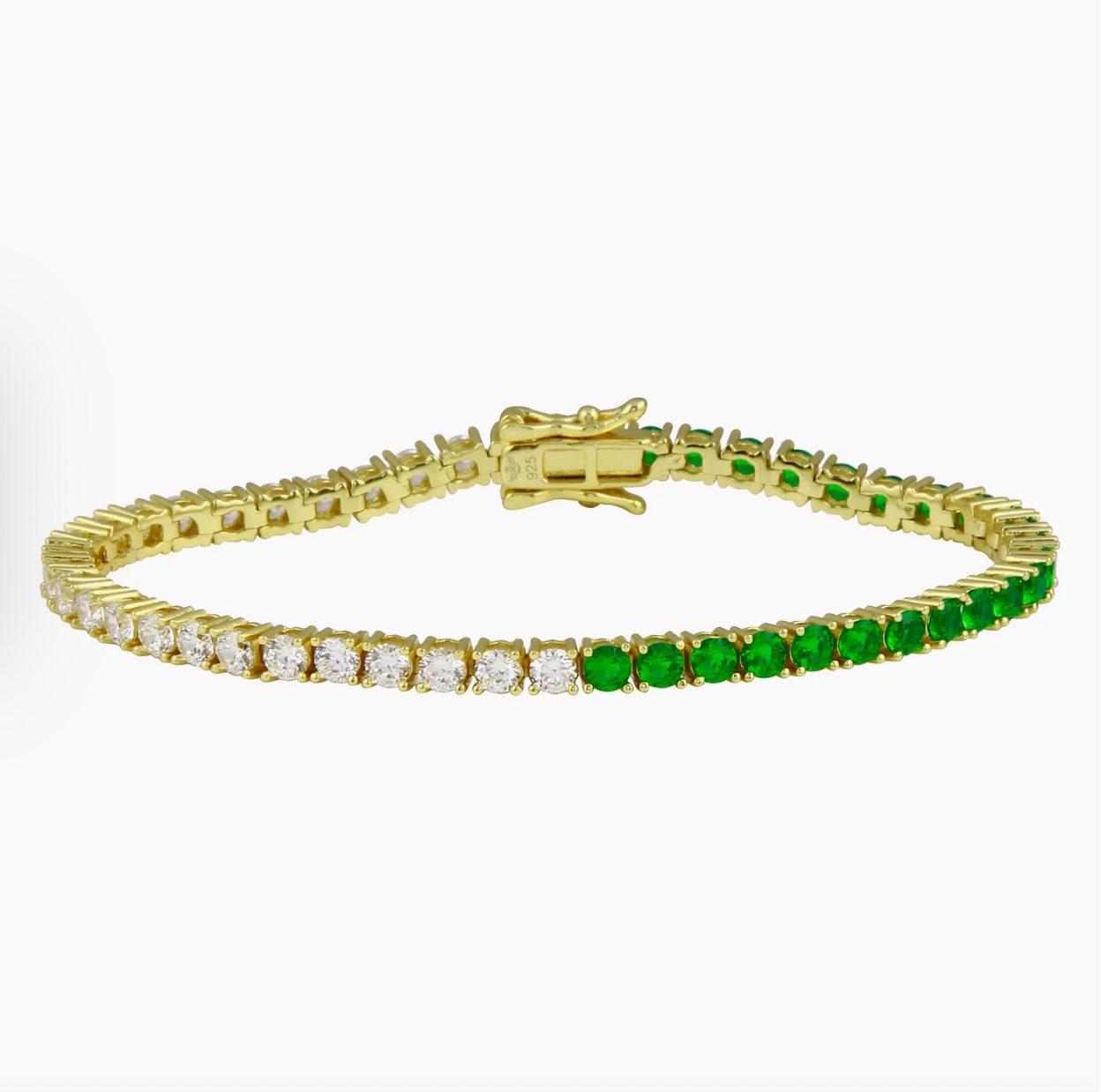 Half Emerald Tennis Bracelet