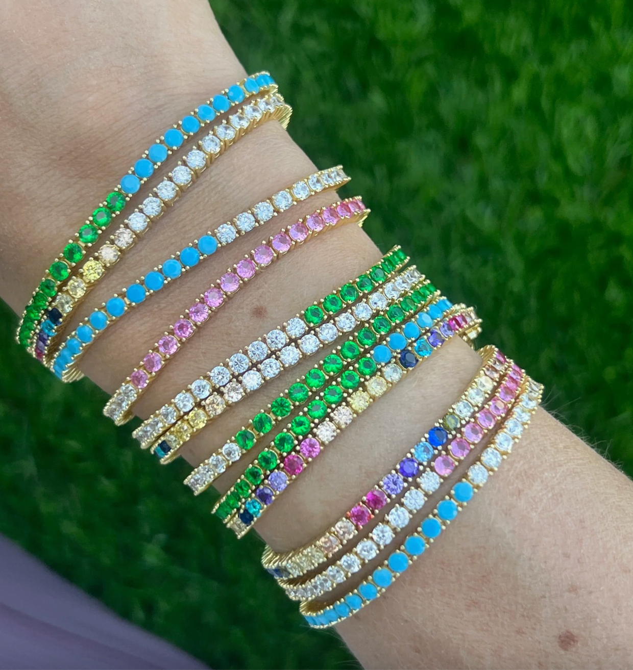 Half Emerald Tennis Bracelet