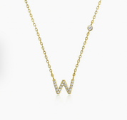 Mini initial W Necklace