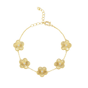 Fluted Multi Flower Bracelet