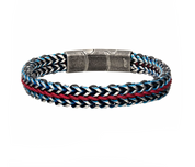 Stainless Steel Foxtail Chain with Wax Cord Bracelet