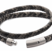 Double Wrap Braided Leather Bracelet