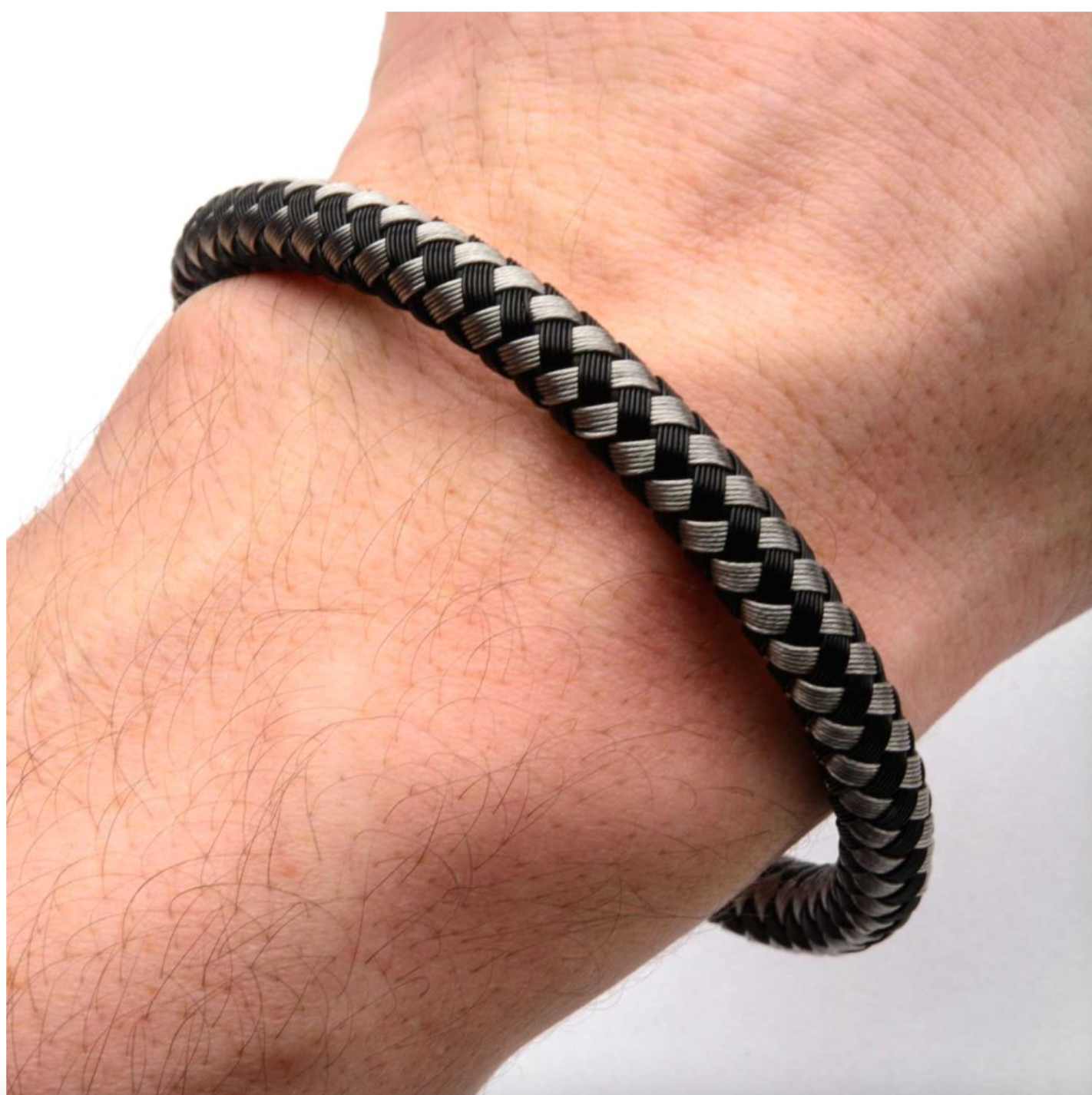 Black & White Thread Braided Bracelet