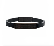 Black Leather with Black Streamline Bracelet