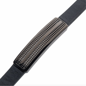 Black Leather with Black Streamline Bracelet