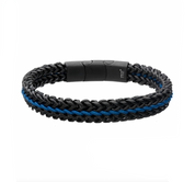 Stainless Steel Foxtail Chain with Wax Cord Bracelet
