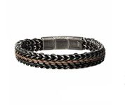 Stainless Steel Foxtail Chain with Wax Cord Bracelet