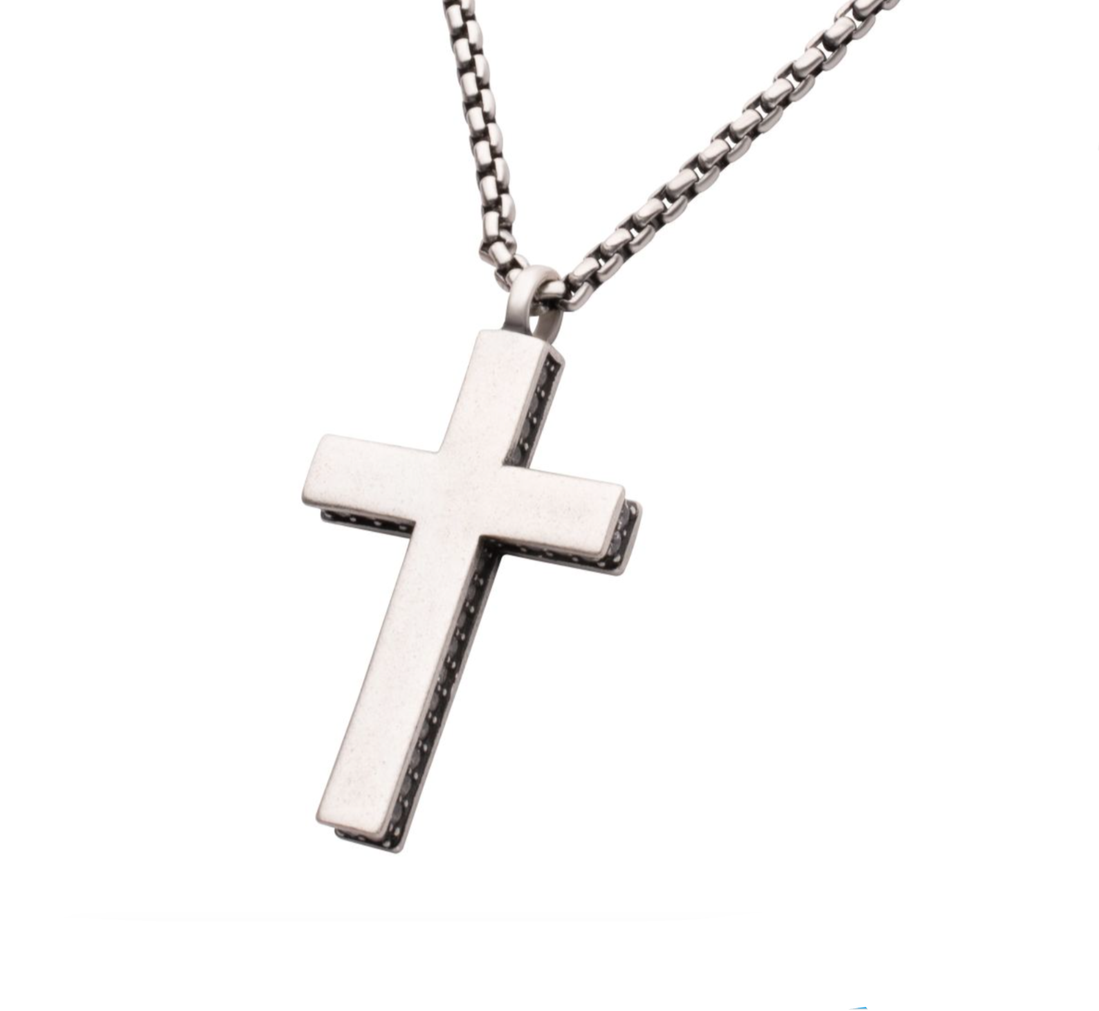 Cross Pendant with Antiqued Finish Chain