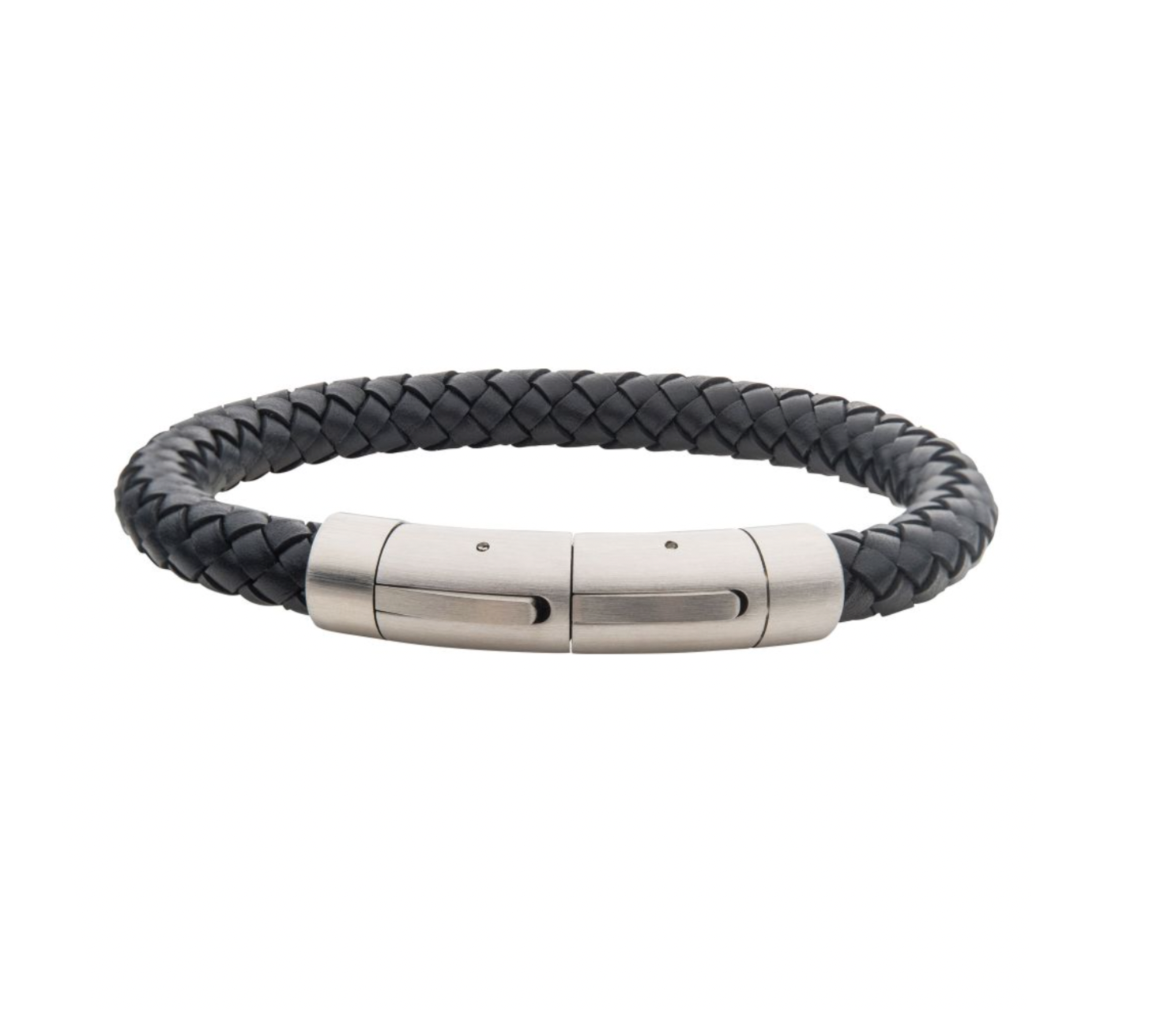 Black Full Grain Leather Bracelet