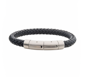 Black Full Grain Leather Bracelet