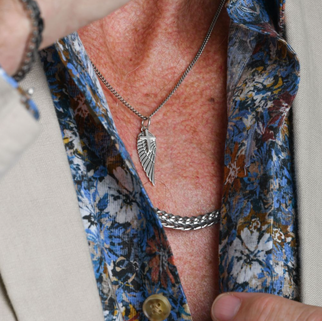 Oxidized Wing and Cross Chain