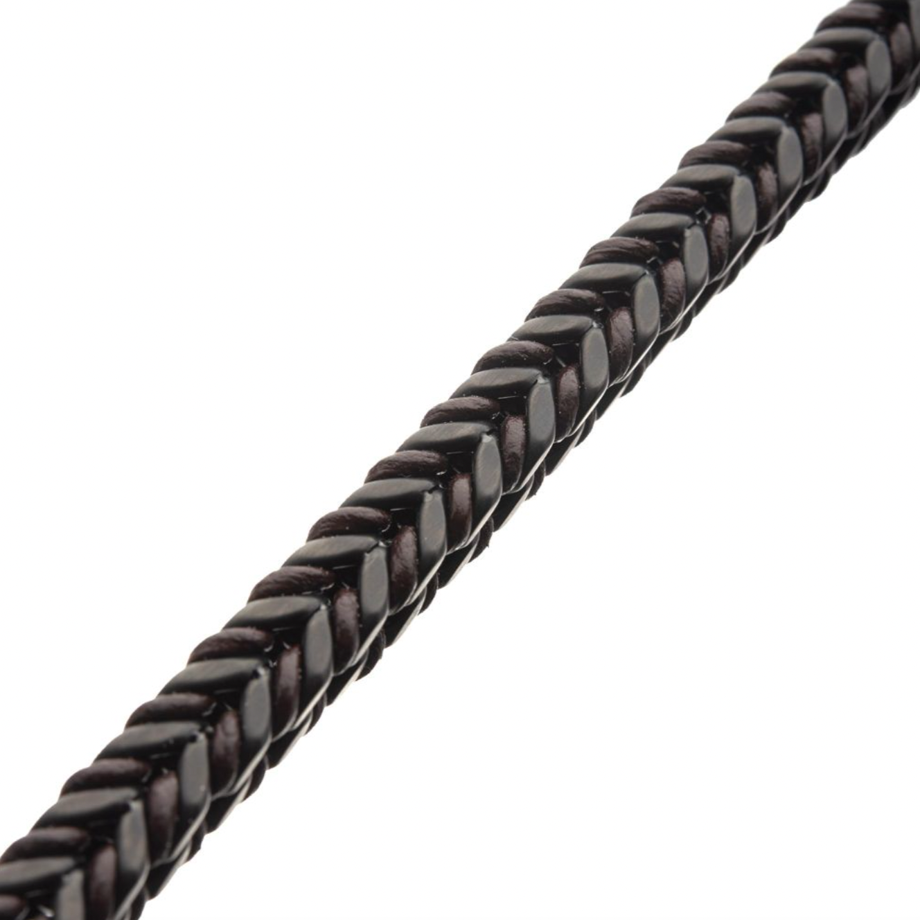Brown Cord and Black Matte Steel Bracelet