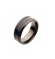 Matte Finish Titanium Lapis Lazuli Stone Ring