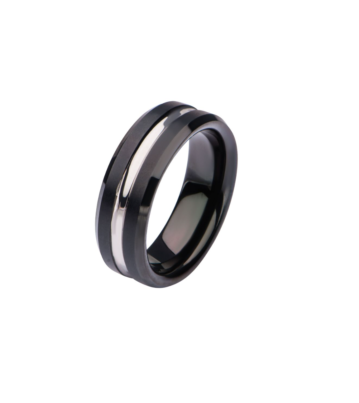 Black and Silver Steel Ring