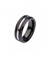 Black and Silver Steel Ring