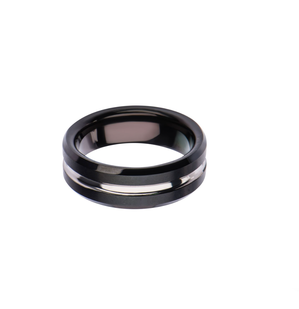 Black and Silver Steel Ring