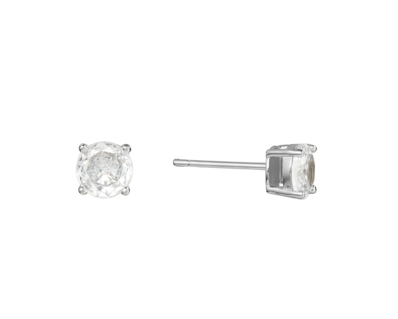 6mm Silver Prong Studs