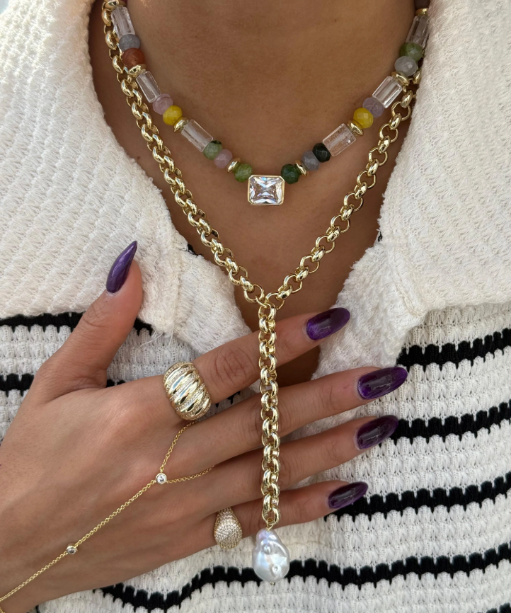Baroque Pearl Lariat Chain