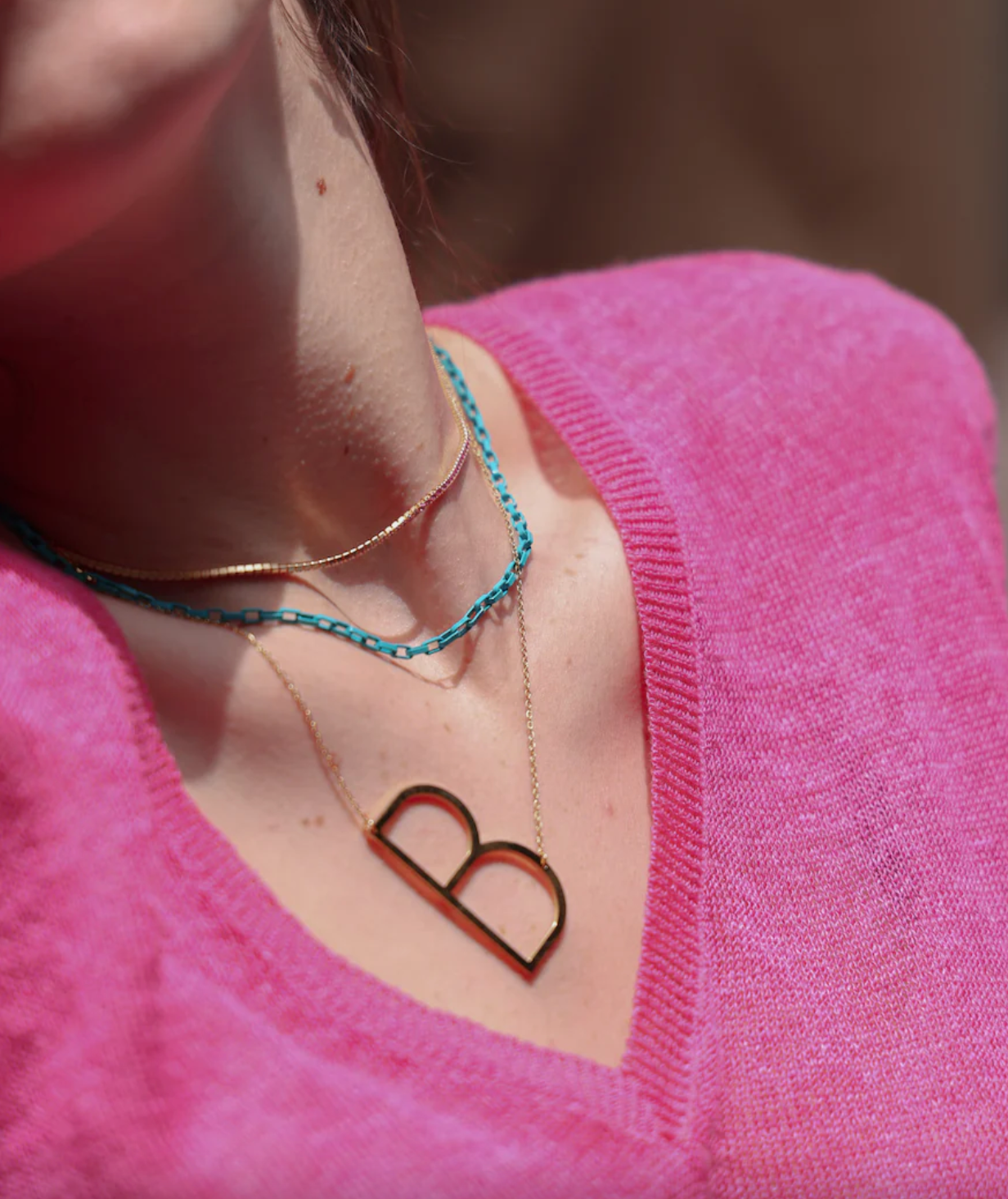 Jumbo Initial F Necklace