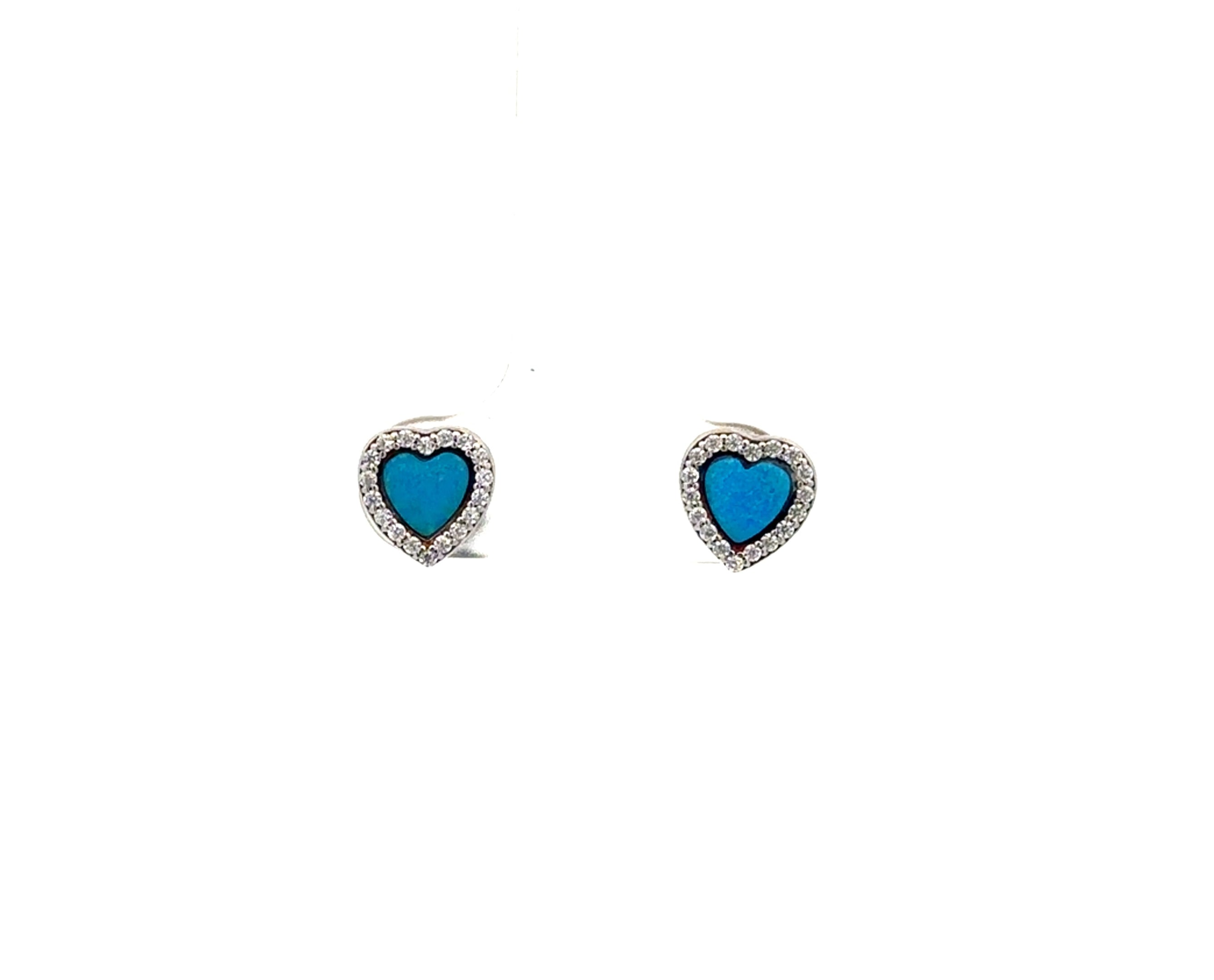 Opal Heart Earrings