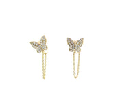 Butterfly and Chain Earrings