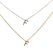 Mini Initial F Necklace