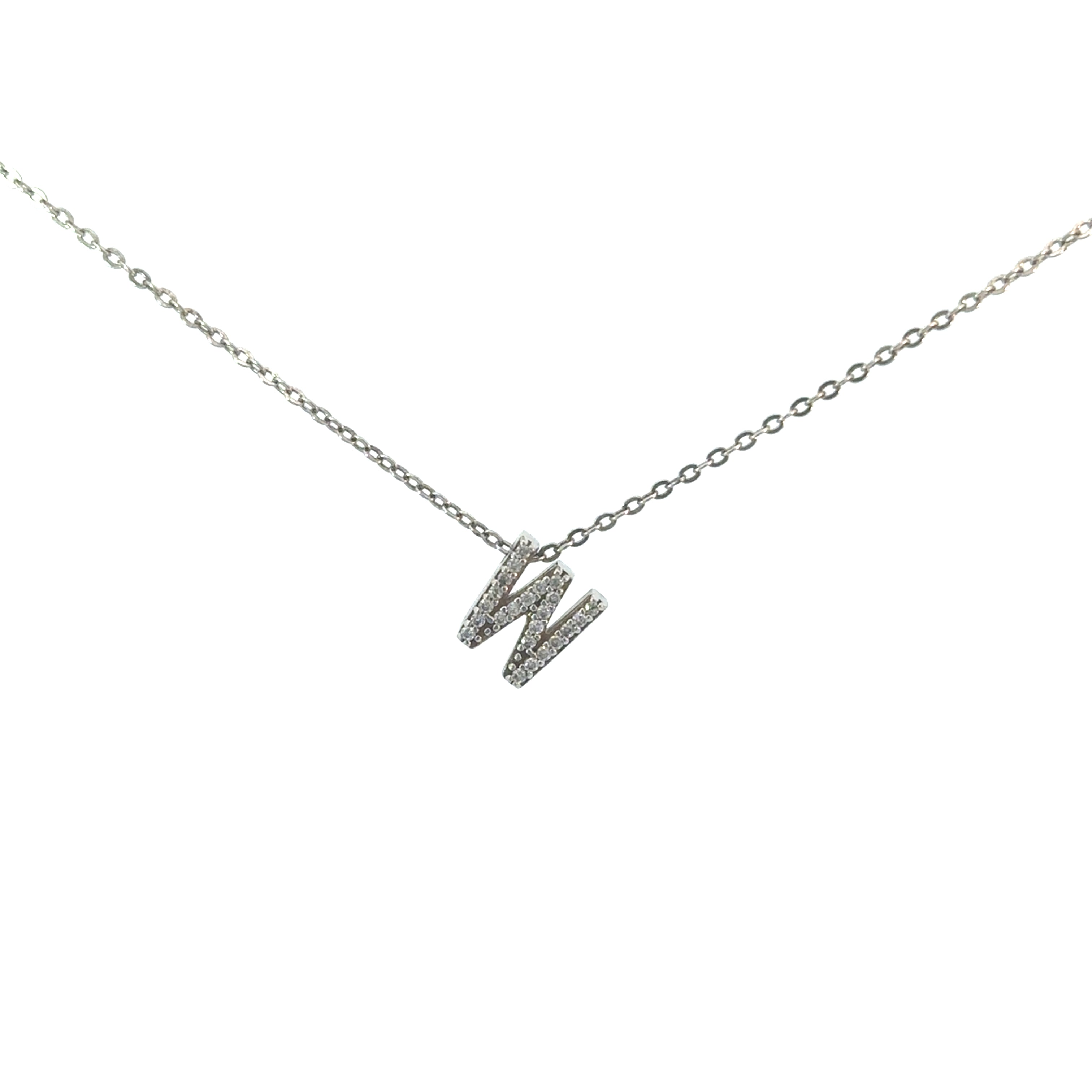 Mini Initial W Necklace