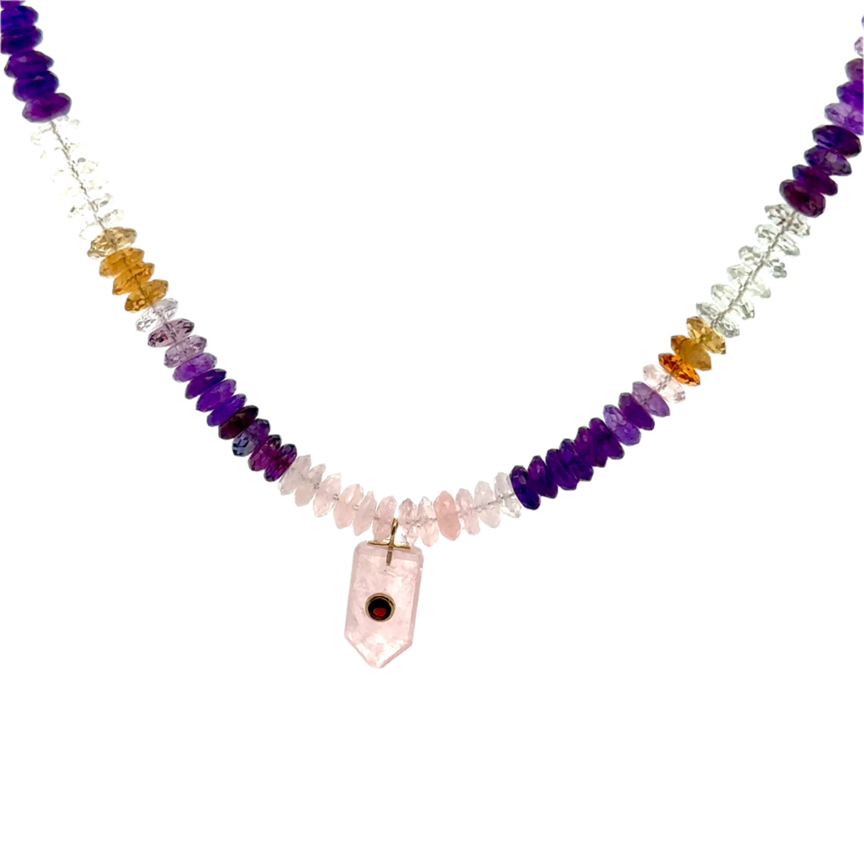 Natural Stone Pukka with Quartz Charm