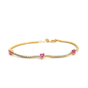 Tennis Triple Hearts Bracelet