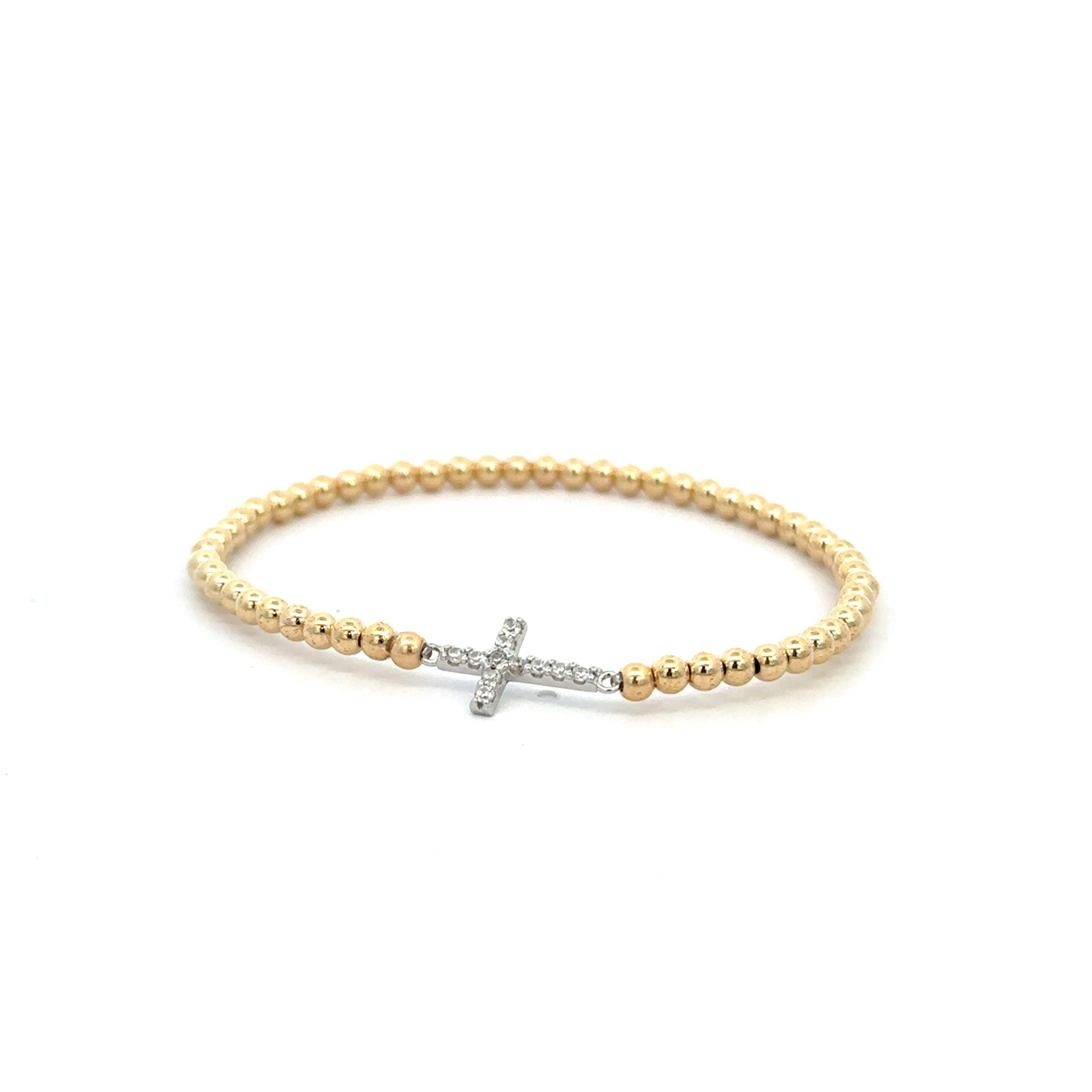 Pave Cross Goldfilled Bracelet
