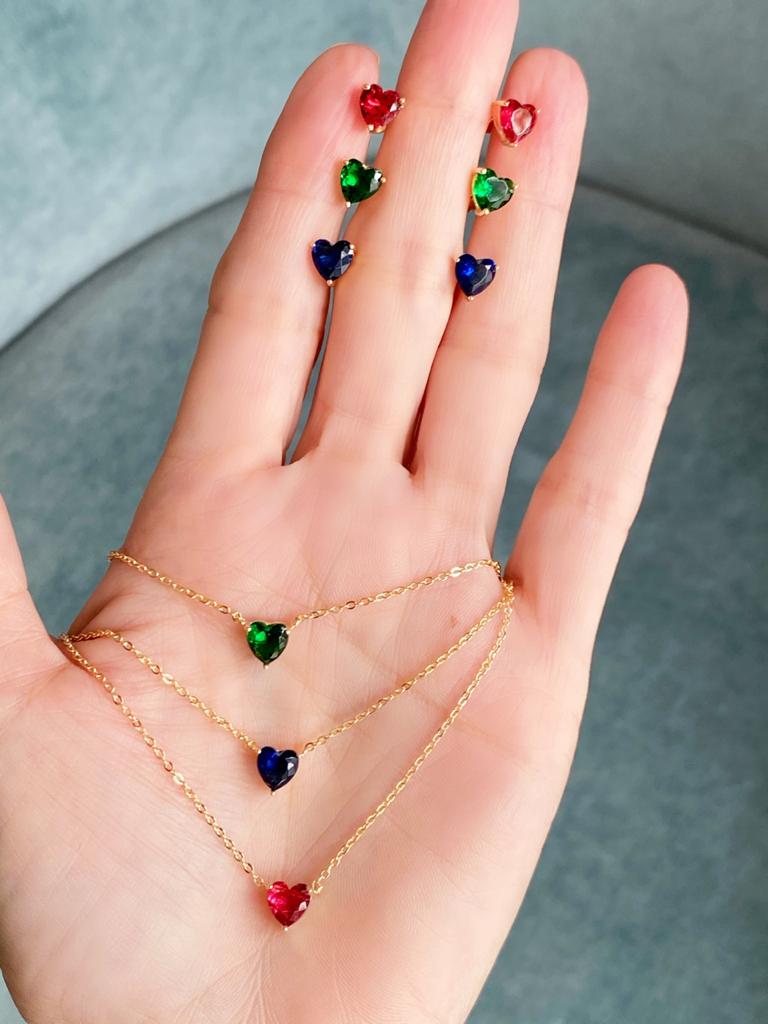Aretes Blue Heart