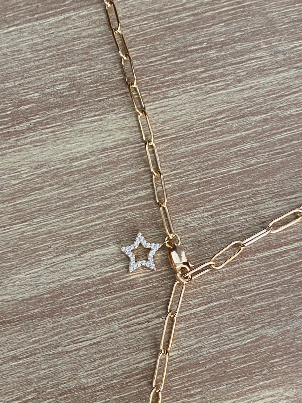 Collar Lariat Paperclip Star