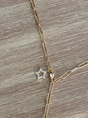 Collar Lariat Paperclip Star