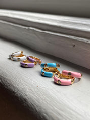 Aretes Enamel Hoops