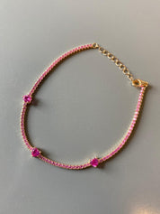 Pulsera Tennis Hearts